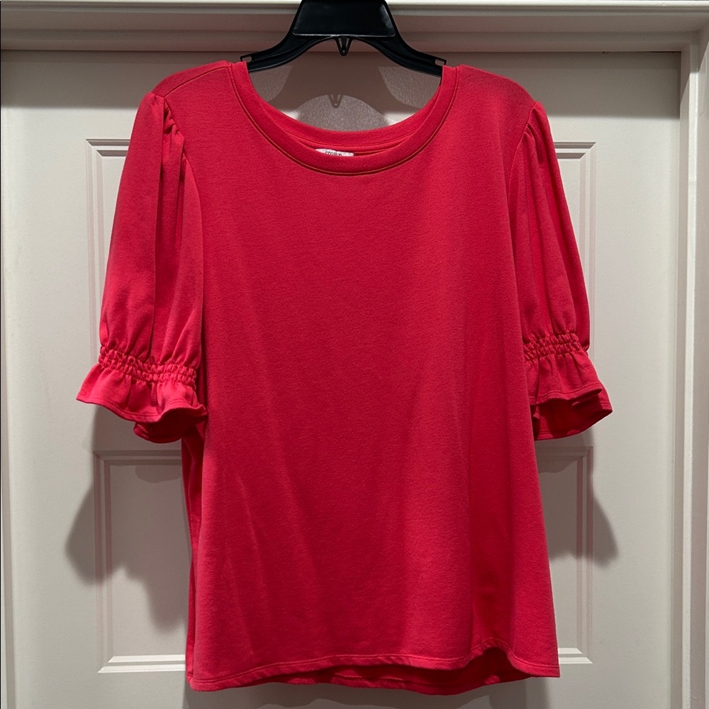 Crown & Ivy Pink Short Sleeve Top